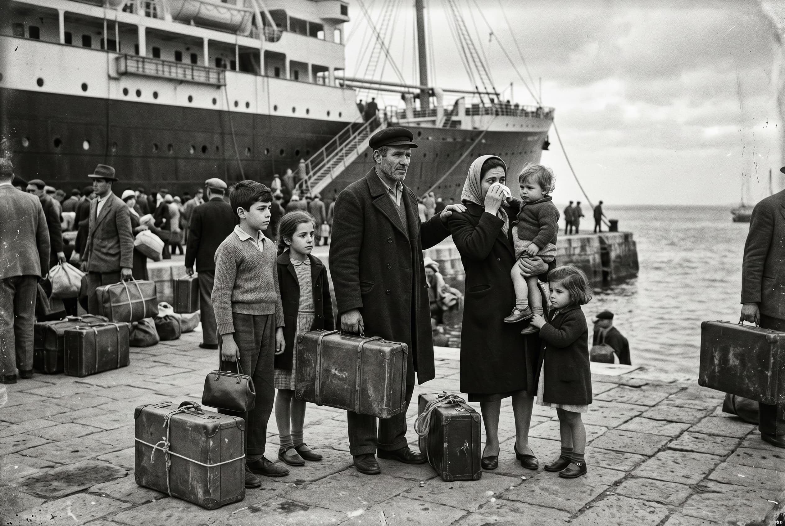 Family departure portrait from Portugal